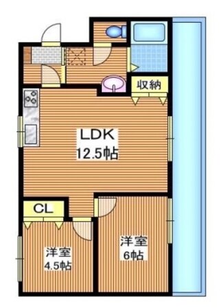 大関山ハイツの物件間取画像